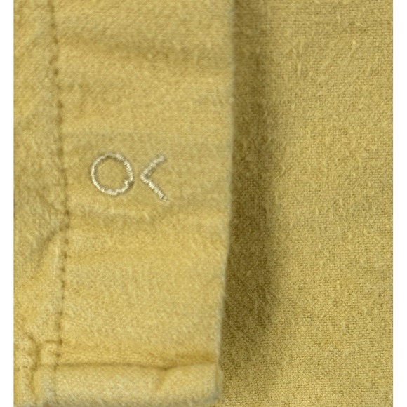 Outerknown Button Up Shirt XL Yellow Offshore Heavywight Chamois Organic Cotton - Picture 3 of 10